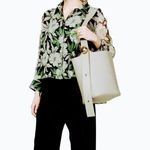 Cream Genuine Leather Loewe Pebble Shoulder Bag